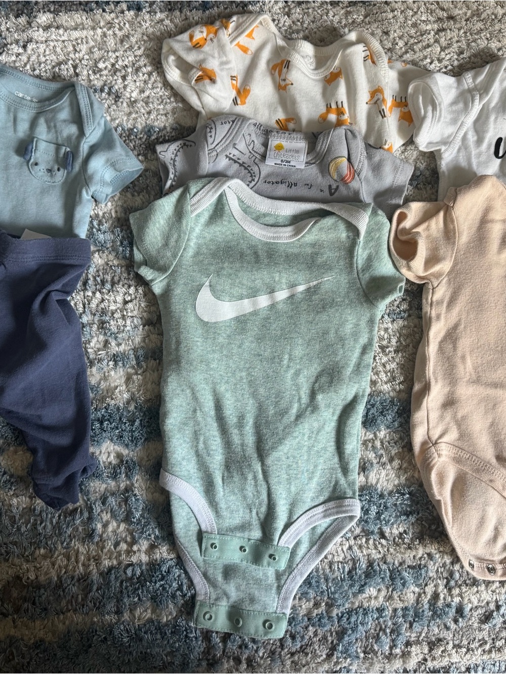 Nike Mint Green Heather Swoosh Baby One-Piece Bodysuit